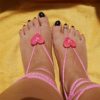 Sandalia corazón madera rosa claro